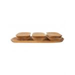 Set 7 platouri din lemn pentru servire, 60x23.5x2.5cm / 1462 Engros