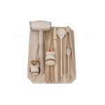 Set tocator dreptunghiular din lemn de fag, 10 piese, 35x25x2cm / EXT 6087 Engros