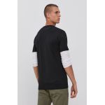 !SOLID Tricou din bumbac culoarea negru, material neted