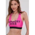 Superdry Sutien de baie culoarea roz, cupa moale