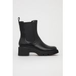 Camper Ghete Chelsea de piele Milah femei, culoarea negru, cu toc plat