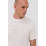 Helly Hansen tricou barbati, culoarea crem, cu imprimeu