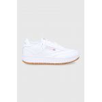 Reebok Classic ghete de piele Club C Double FV5658 culoarea alb, cu toc plat FV5658.100001198-WHT/WHT