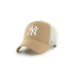 47brand șapcă MLB New York Yankees culoarea galben, cu imprimeu B-BRANS17CTP-KHC