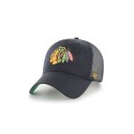47brand șapcă NHL Chicago Blackhawks culoarea negru, cu imprimeu  H-BRANS04CTP-BK