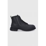 Camper Cizme de piele Pix femei, culoarea negru, cu toc plat