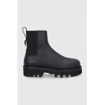 Furla Cizme de piele femei, culoarea negru, cu platformă