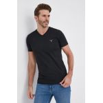 Gant tricou din bumbac culoarea negru, neted