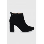 Wojas Cizme de piele femei, culoarea negru, cu toc drept