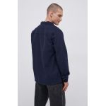 !SOLID Cămașă din bumbac bărbați, culoarea albastru marin, cu guler clasic, regular