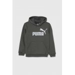 Puma bluza copii culoarea gri, cu glugă, cu imprimeu