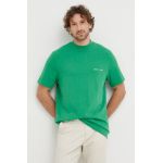 Samsoe Samsoe tricou din bumbac culoarea verde, neted