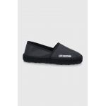 Love Moschino Espadrile de piele culoarea negru, cu platformă