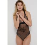 Karl Lagerfeld body culoarea negru, dantela, neted