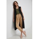 Pepe Jeans pantaloni Jynx femei, culoarea bej, fason cargo, high waist