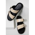 Answear Lab slapi de piele femei, culoarea bej