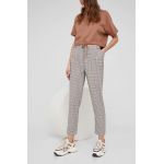 Answear Lab pantaloni femei, culoarea roz, drept, high waist