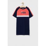 Fila rochie din bumbac pentru copii culoarea albastru marin, mini, oversize