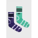 adidas Originals șosete (2-pack) HC9538 femei, culoarea verde HC9538-HIRGR/PURP