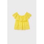 Mayoral bluza de bumbac pentru copii culoarea galben, neted