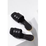 Answear Lab slapi de piele femei, culoarea negru