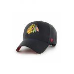 47brand șapcă NHL Chicago Blackhawks culoarea negru, cu imprimeu  H-BLPMS04WBP-BKA