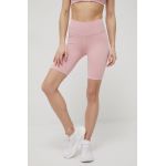 adidas Performance pantaloni scurți de antrenament Optime HG1418 femei, culoarea roz, neted, high waist