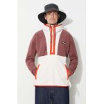 Columbia hanorac fleece Backbowl culoarea roșu, cu glugă, cu model 1990745