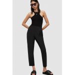 AllSaints pantaloni femei, culoarea negru, mulata, high waist