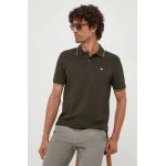 Emporio Armani tricou polo barbati, culoarea verde, neted