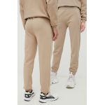 Arkk Copenhagen pantaloni de bumbac culoarea bej, neted
