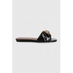 Kurt Geiger London șlapi de piele Kensington Flat femei, culoarea negru 8496100309