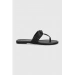 Kurt Geiger London slapi de piele femei, culoarea negru, cu toc plat