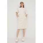 adidas Originals fusta Adicolor HE9733 culoarea bej, mini, drept