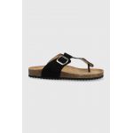 Answear Lab slapi femei, culoarea negru, cu toc plat