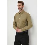 BOSS cămașă bărbați, culoarea verde, cu guler clasic, slim 50469345