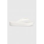 Crocs șlapi Classic Platform Flip femei, culoarea alb, cu platformă 207714