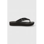 Crocs șlapi Classic Platform Flip femei, culoarea negru, cu platformă 208727