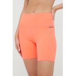 Superdry pantaloni scurti femei, culoarea roz, neted, high waist