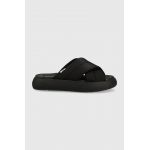 Toms papuci Alpargata Mallow femei, culoarea negru, cu platforma