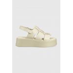 Vagabond Shoemakers sandale de piele Courtney femei, culoarea bej, cu platforma