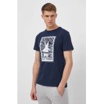 Helly Hansen tricou din bumbac barbati, culoarea albastru marin, cu imprimeu
