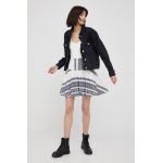 Pepe Jeans fusta din bumbac Miren culoarea alb, mini, evazati