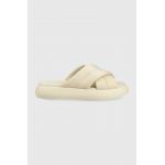 Toms papuci Alpargata Mallow femei, culoarea bej, cu platforma