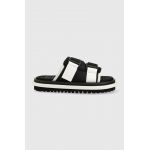 Tommy Jeans papuci femei, culoarea negru, cu platforma