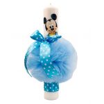 Lumanare botez Mickey, culoare bleu, en-gros