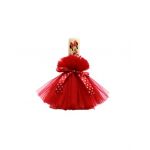 Lumanare botez Minnie Mouse tulle rosu, en-gros