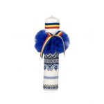 Lumanare botez traditionala Tricolor cu glob albastru, en-gros