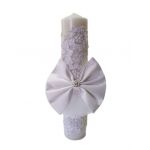 Lumanare eleganta pentru botez culoare alba, en-gros