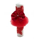 Lumanare eleganta pentru botez culoare rosie, en-gros